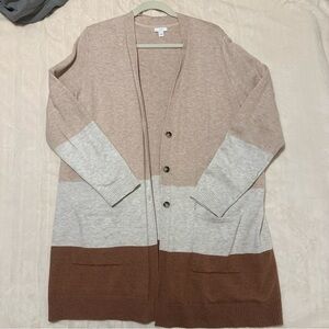 J Jill Colorblock Cardigan Sweater